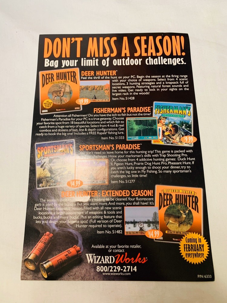 Deer Hunter Interactive Hunting Experience Big Box PC Windows 95