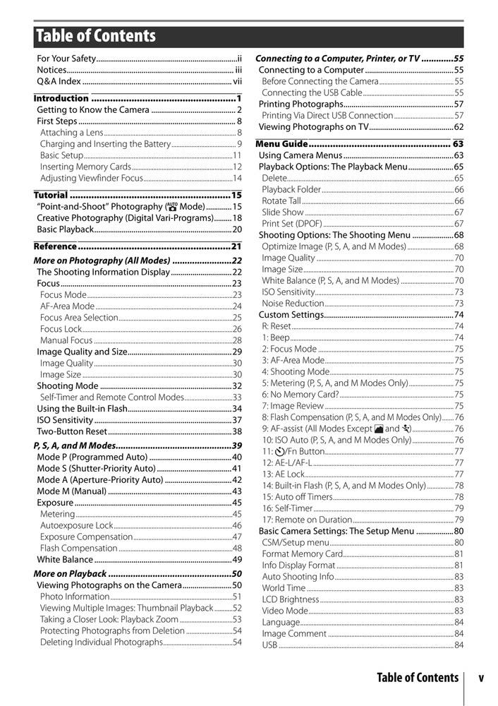 Nikon D40x — User Guide Manual Reference — 1/2 Size, 5.5" x 8.5" Small Compact
