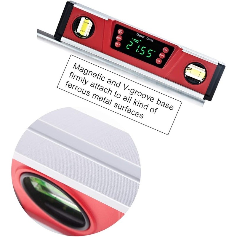 Digital Level Magnetic Inclinometer Protractor W/ LED Display Audio Indicator US