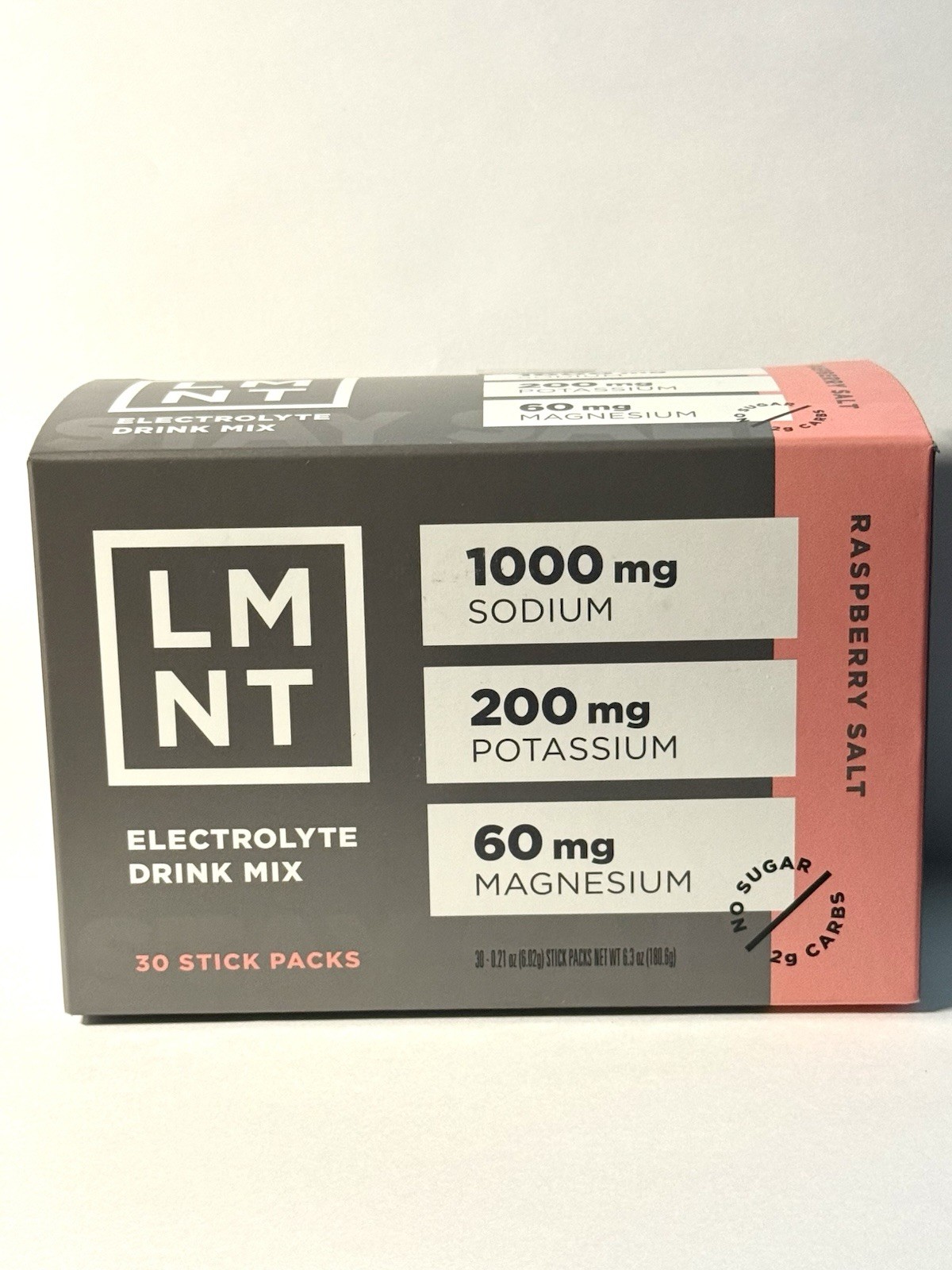 LMNT Electrolytes: 30-Pack Raspberry Salt | ZERO-Sugar | Keto+Paleo | Free Ship
