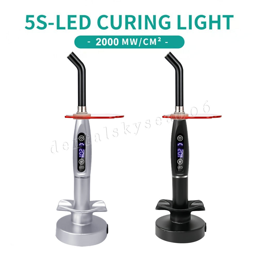 Professional Dental LED Curing Light Lamp Wireless Cordless 2000MW Optional