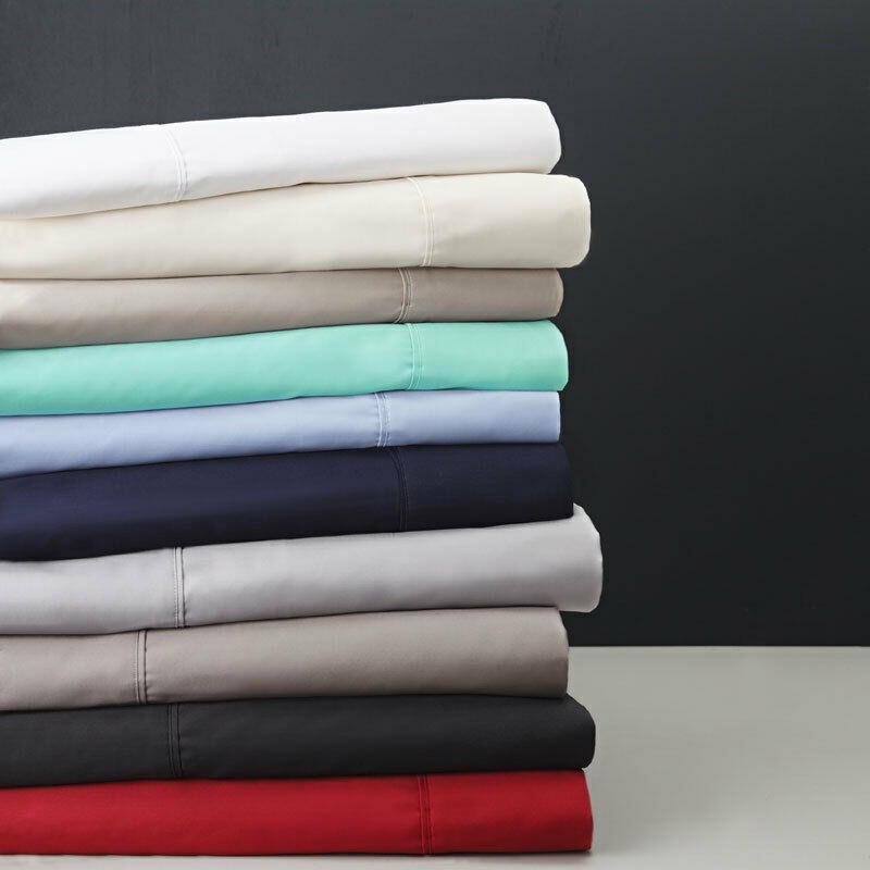 1000 TC OR 1200 TC 100% Cotton Select Bed Sheets Solid Colors King Size