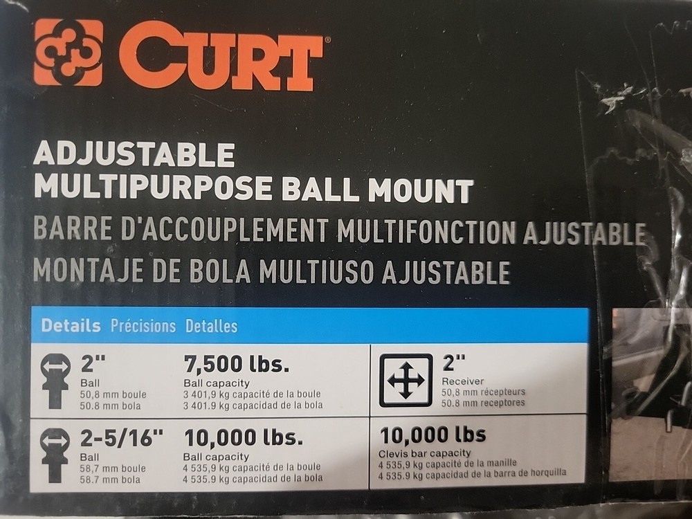 Curt Adjustable Multipurpose Ball Mount #45049
