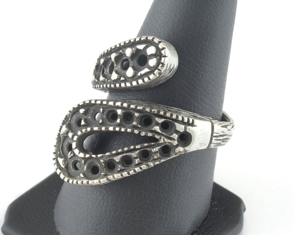 Ring Adjustable Ring Setting - Antique Silver Plated brass 18mm 8US 3148