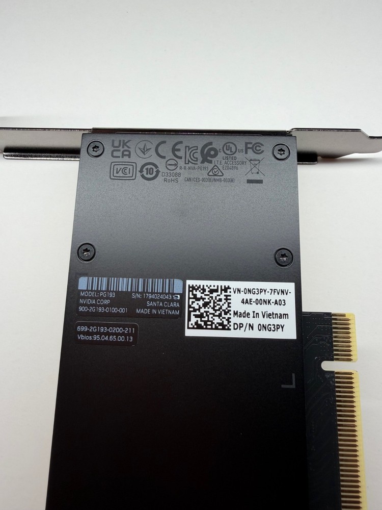 NVIDIA L4 24GB Tensor Core GPU PCIe AI Inference Accelerator Dell 0NG3PY PG193