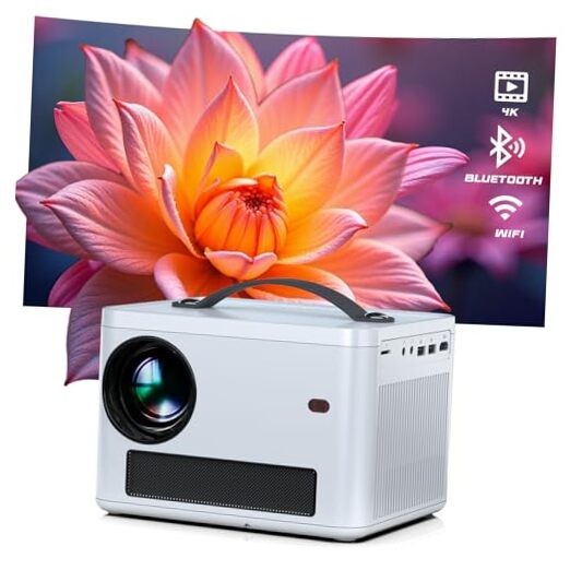 Projector with WiFi and Bluetooth, Native 1080P Projector 4K Support with PR01