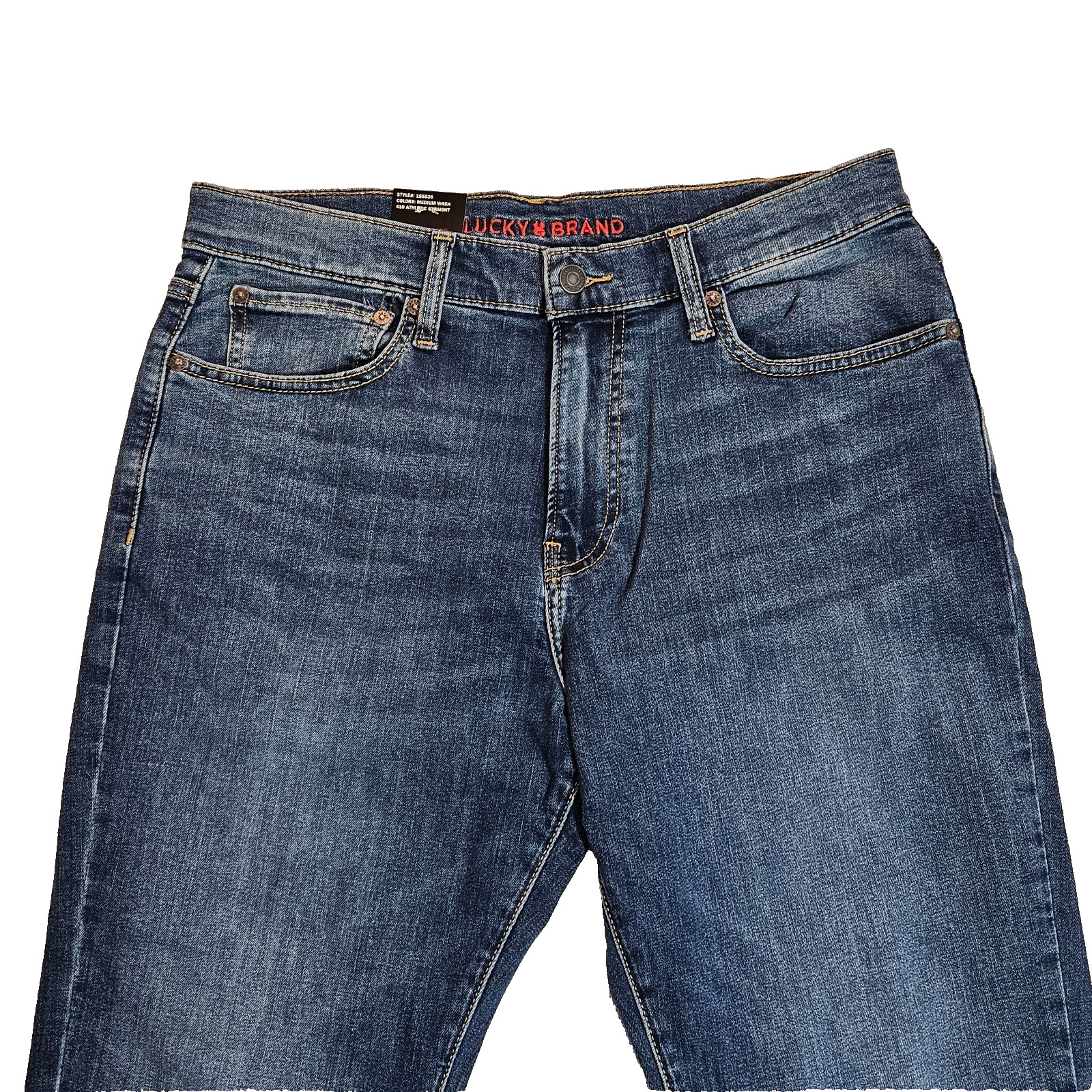 Jean Blue Med Wash 410 Athletic Straight Men's 32 X 30 By Lucky Brand MSRP 99.00