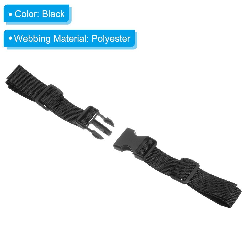 Backpack Chest Strap, 4 Pcs Adjustable Strap with Quick-Release Buckle, Black