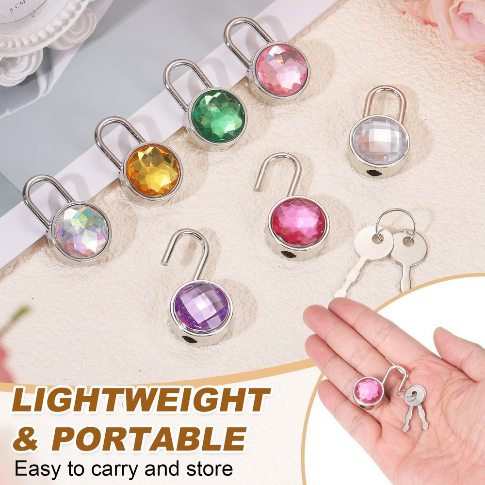 10Pcs Mini Diary Padlock, Small Diaries Lock with 2 Keys White