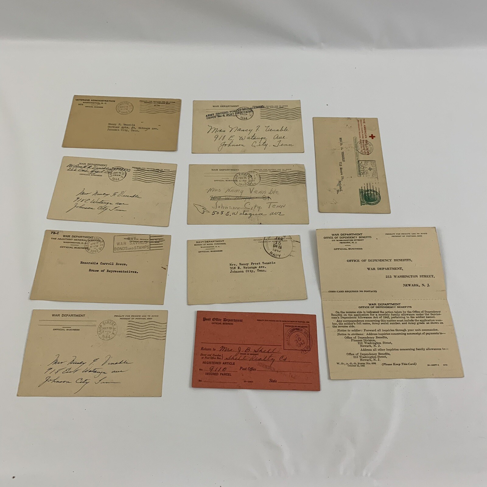Vintage 1930’s 1940’s World War Department Postal Cards #6901