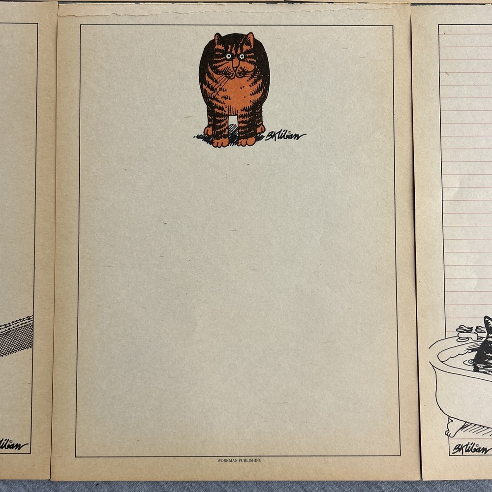 Kliban Cat Notebook Notepad Paper Writing Sheet (5 Sheets) 8-1/2"x10-7/8"