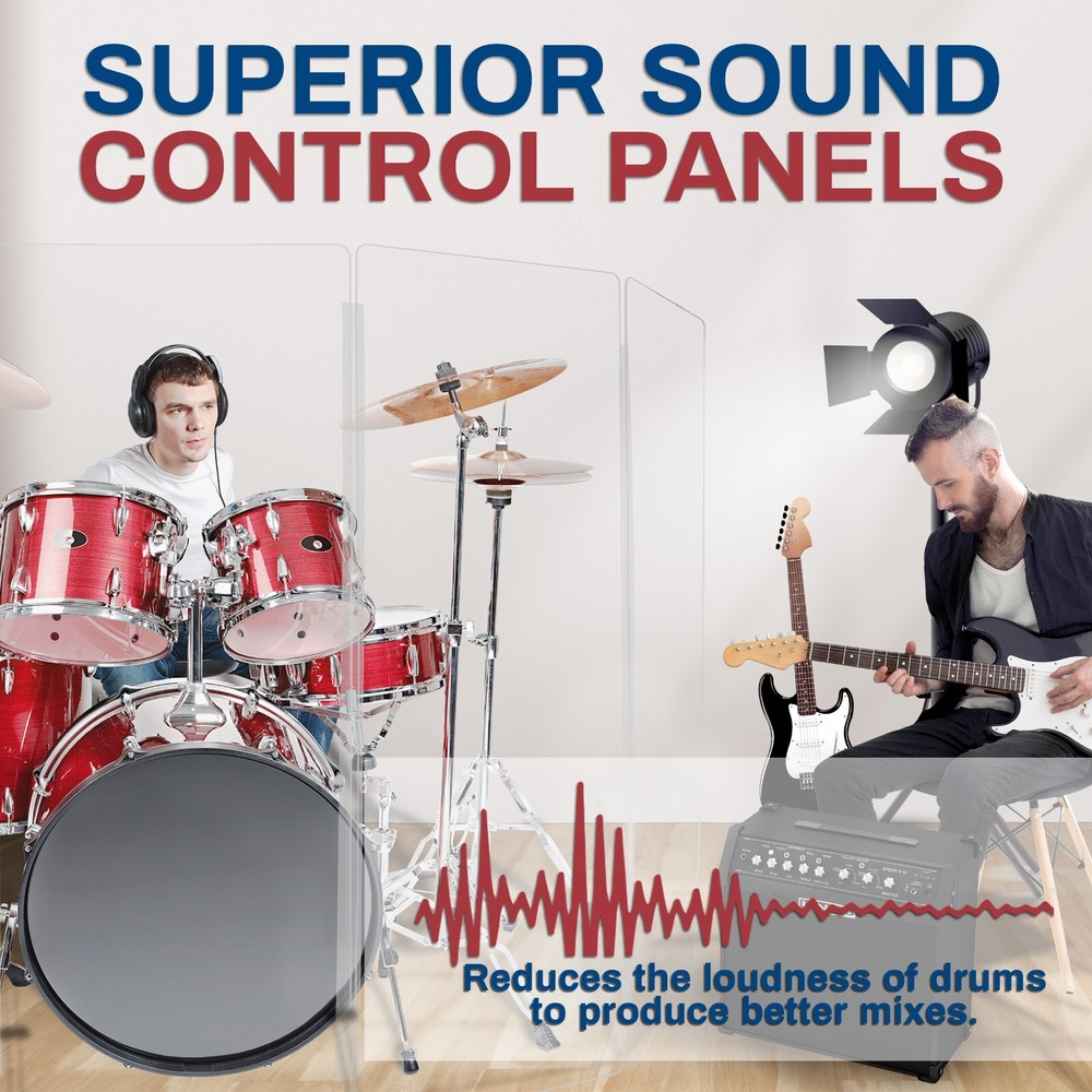 Drum Shield DS5 L 6 Section Drum Shield Acrylic Drum Panels Drums