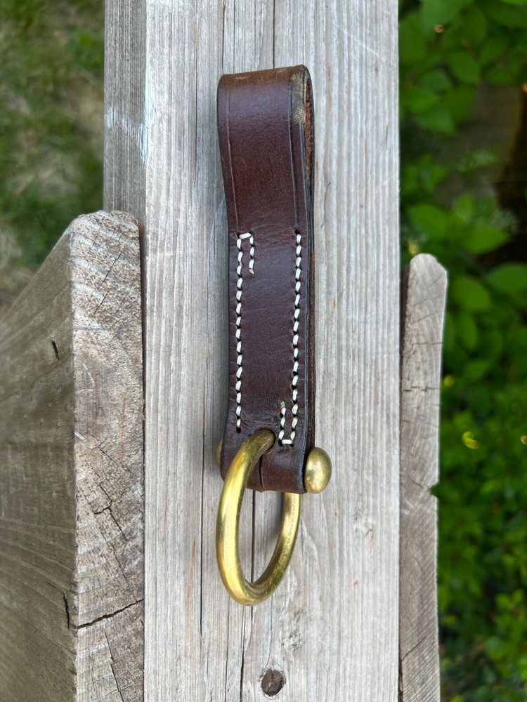 Halter Leather Gullet Strap with Solid Brass Ring