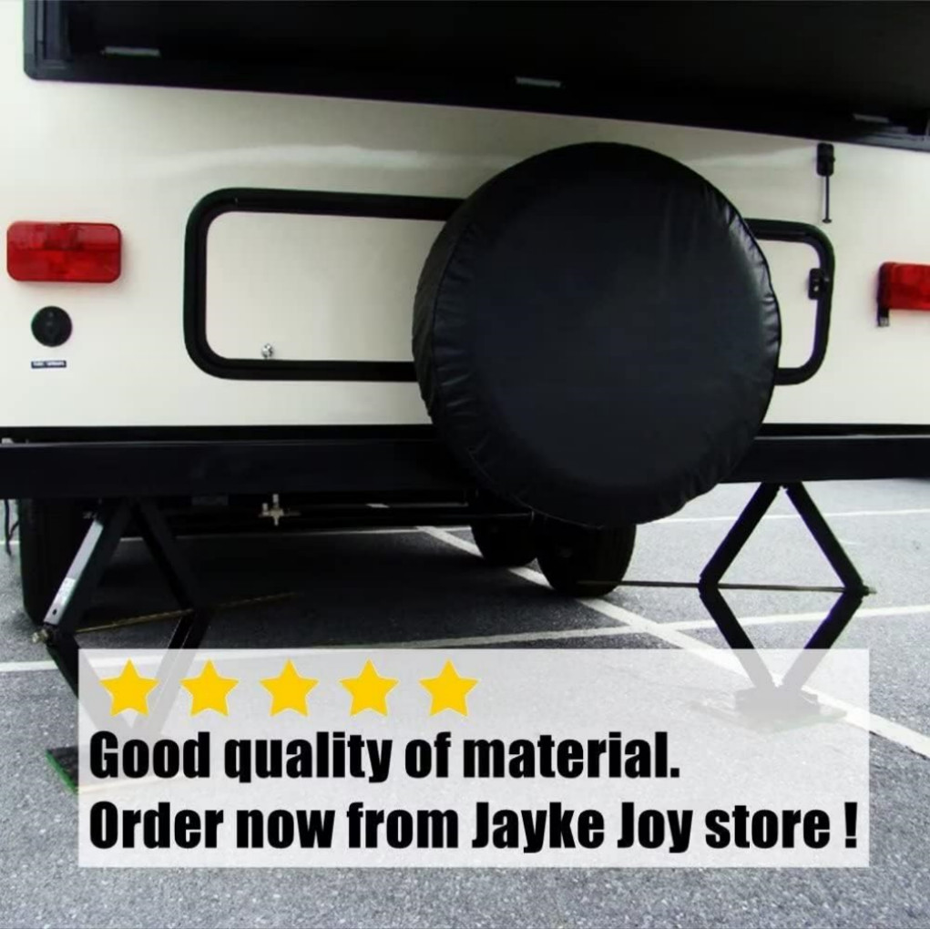 15'' Black DIY Spare Tire Cover Trailer Wheel & Tyre Protector Against Sun Rain