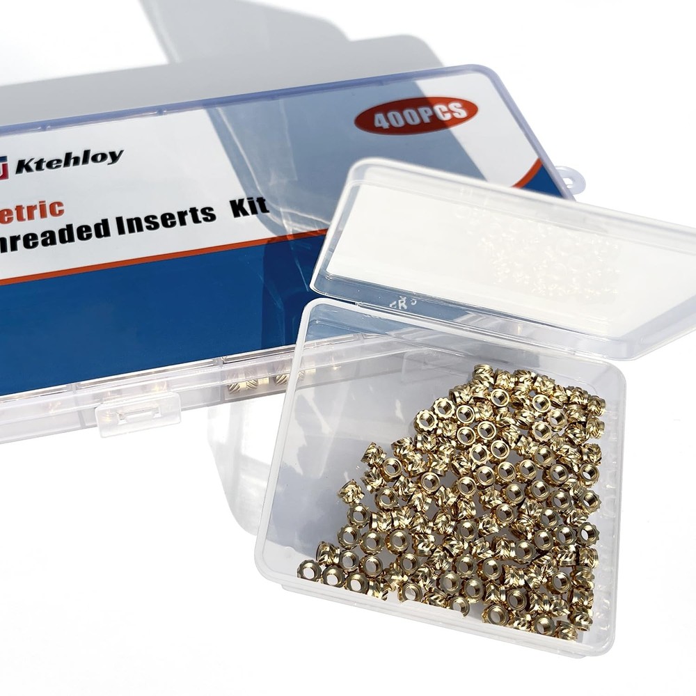 120Pcs M3 Threaded Inserts, Metric knurled Nuts Brass Heat Set Insert gold