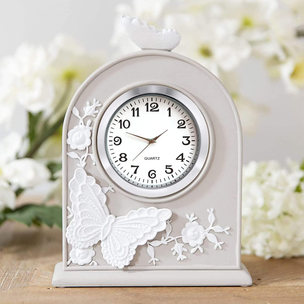 Mini Clock Insert 2-1/8 Inch (55 mm) Round Quartz Movement Miniature Clock White
