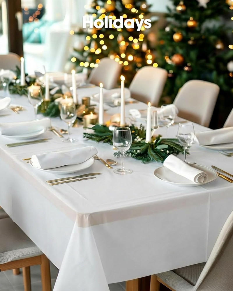 Plastic Table Cloth Disposable 10 Pack, 54 X 108 Inch Table Cloths, Easter Party