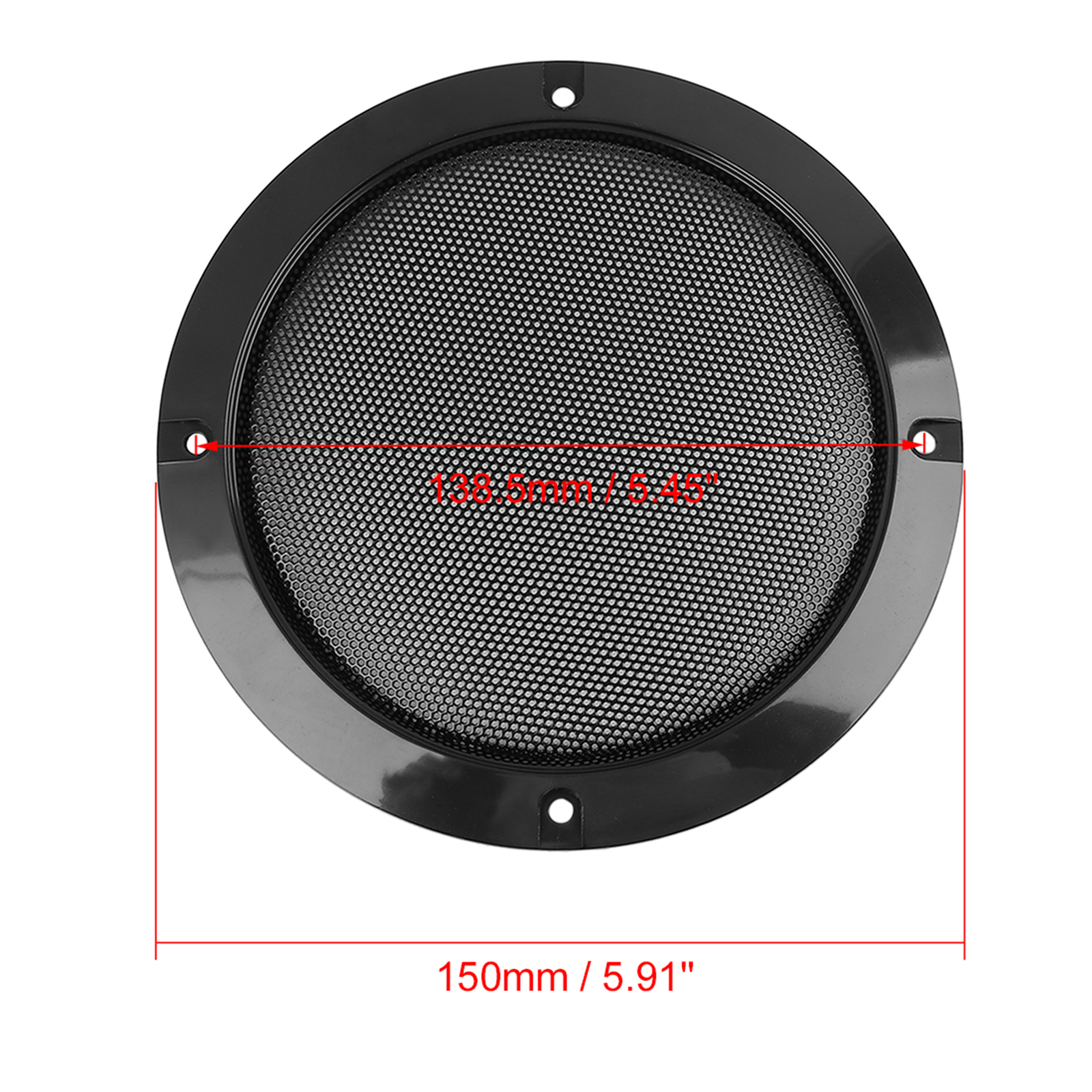 2pcs 6" Auto Car Speaker Grill Cover Steel Mesh Audio Subwoofer Protector Black