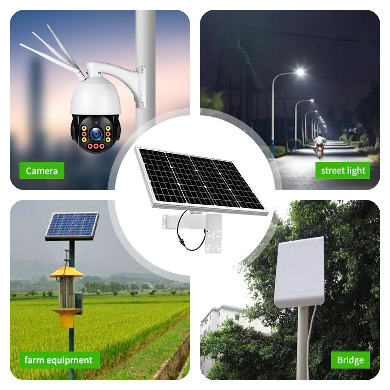 40W Solar Panel Kit with 40A Battery, 12VDC 2.5A Output for CCTV Camera