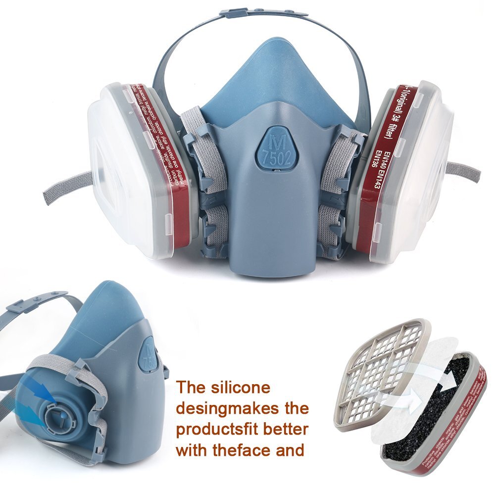 Half Face Gas Mask Painting Spraying Respirator Facepiece reusable respirator US