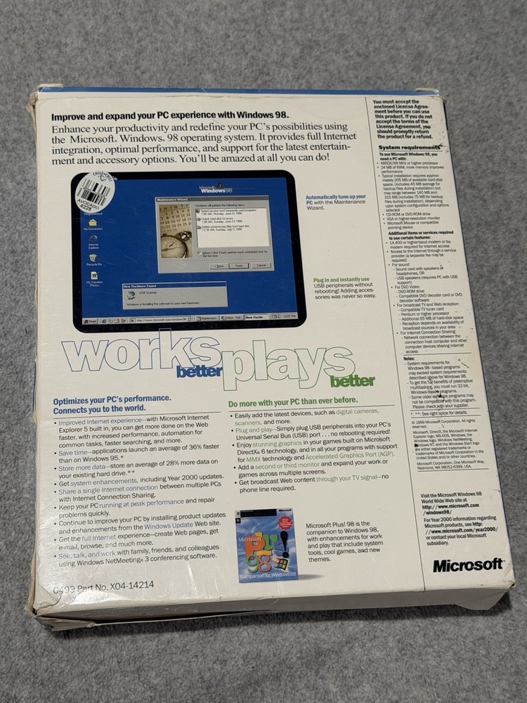 Microsoft Windows 98 SE Upgrade COMPLETE w/ Key Floppy Disk Vintage PC Software