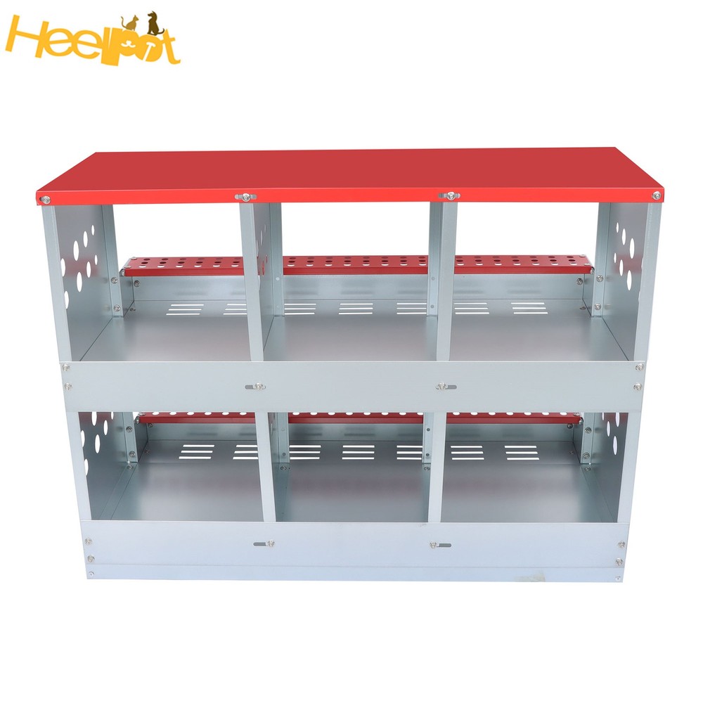 Red 6 Compartments High Quality Materials Chickens Egg Laying Box Nesting Box