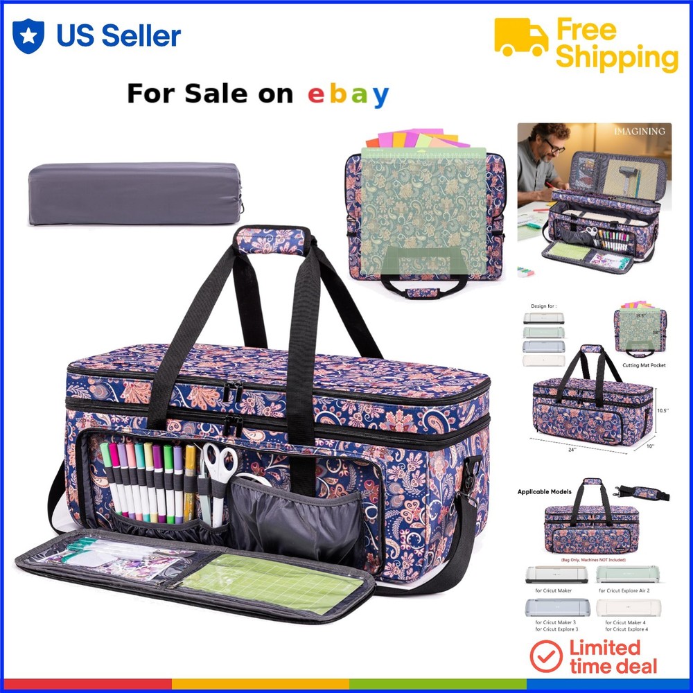 Cricut Carrying Case Polyester Double-Layer Storage Organizer for Maker Explore