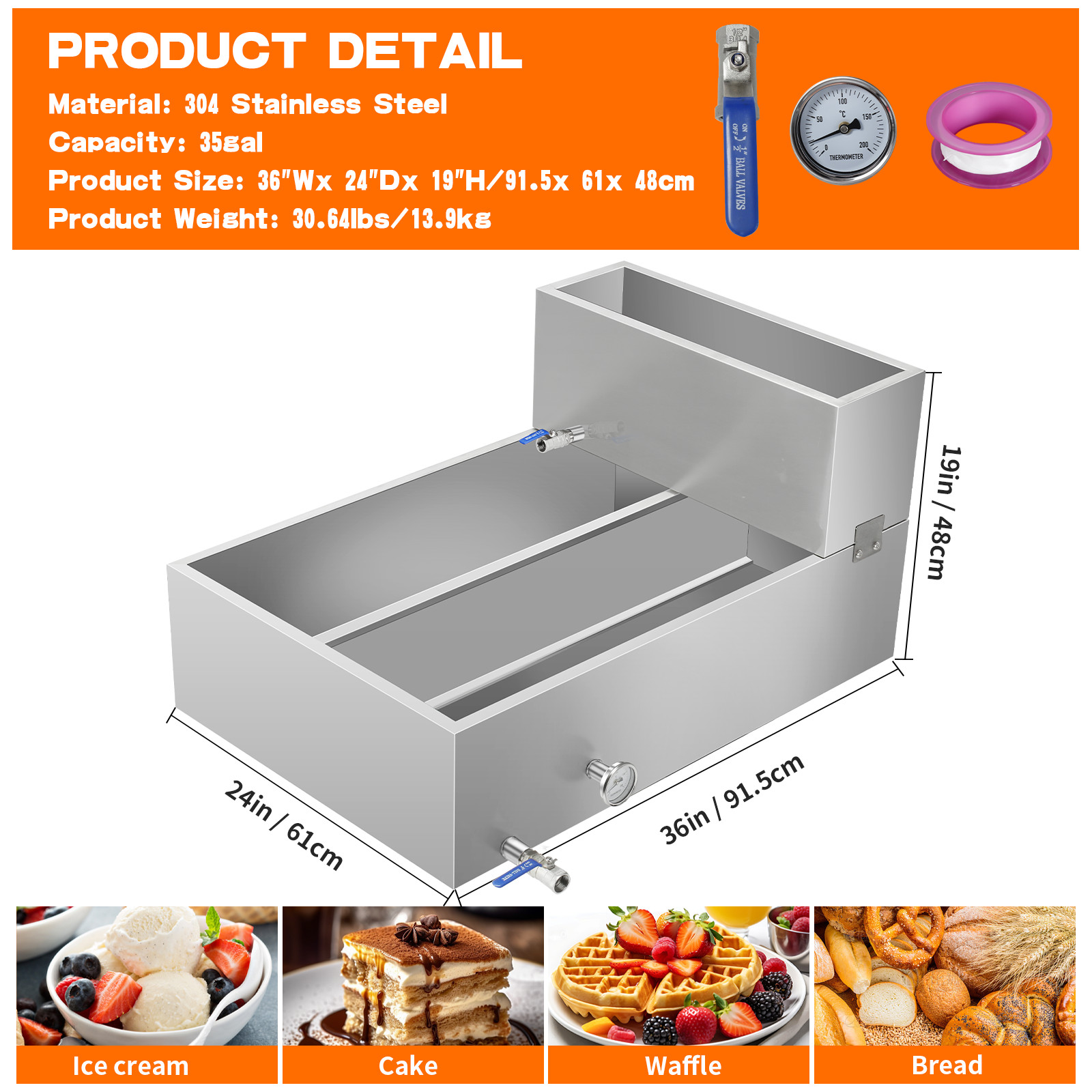 Maple Syrup Evaporator Pan, 304 Stainless Steel Feed Pan for Boiling Maple Syrup