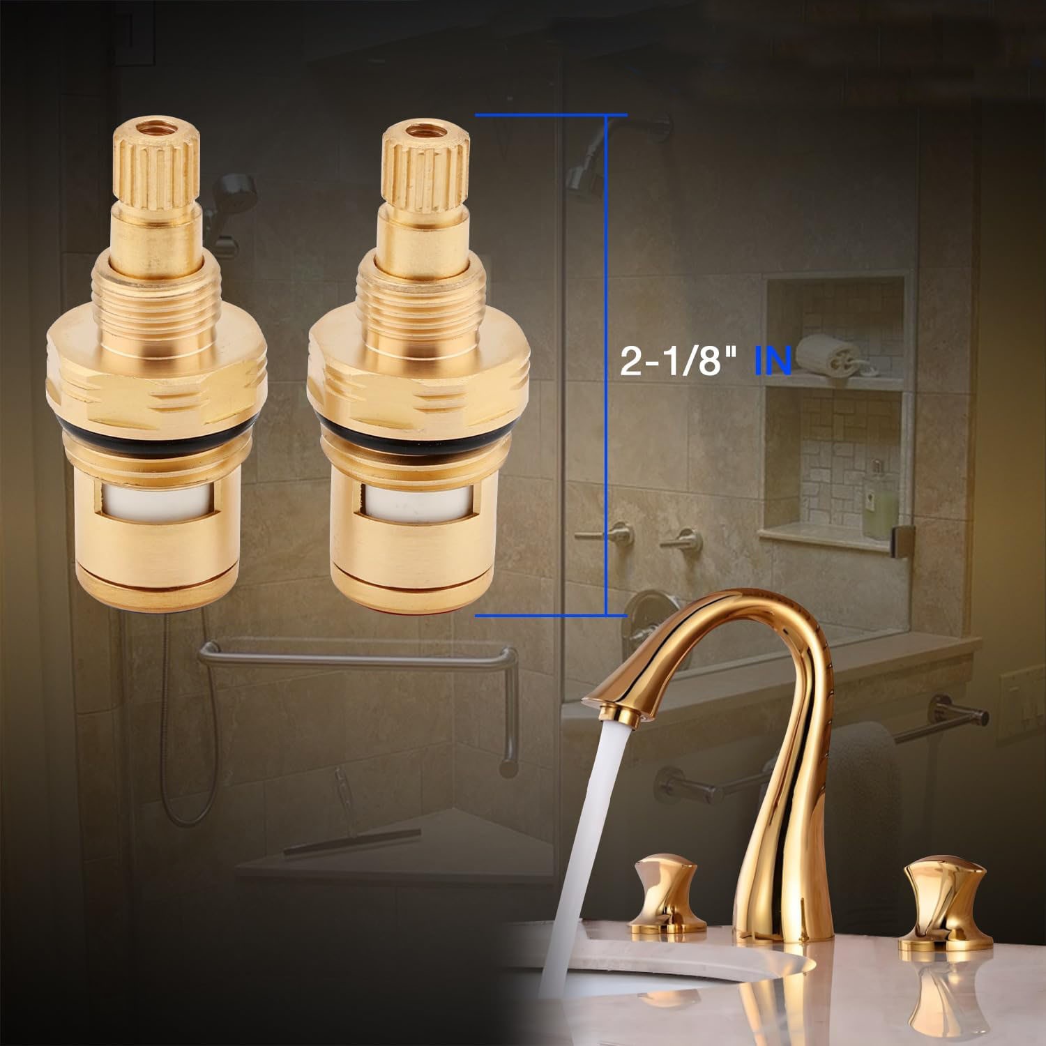 Brass Ceramic Valve Cartridge Set For CC Basin Faucet Cold Hot Ceramic Cartridge