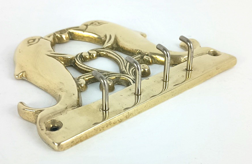Brass Dolphins Key Rack - Wall Mount