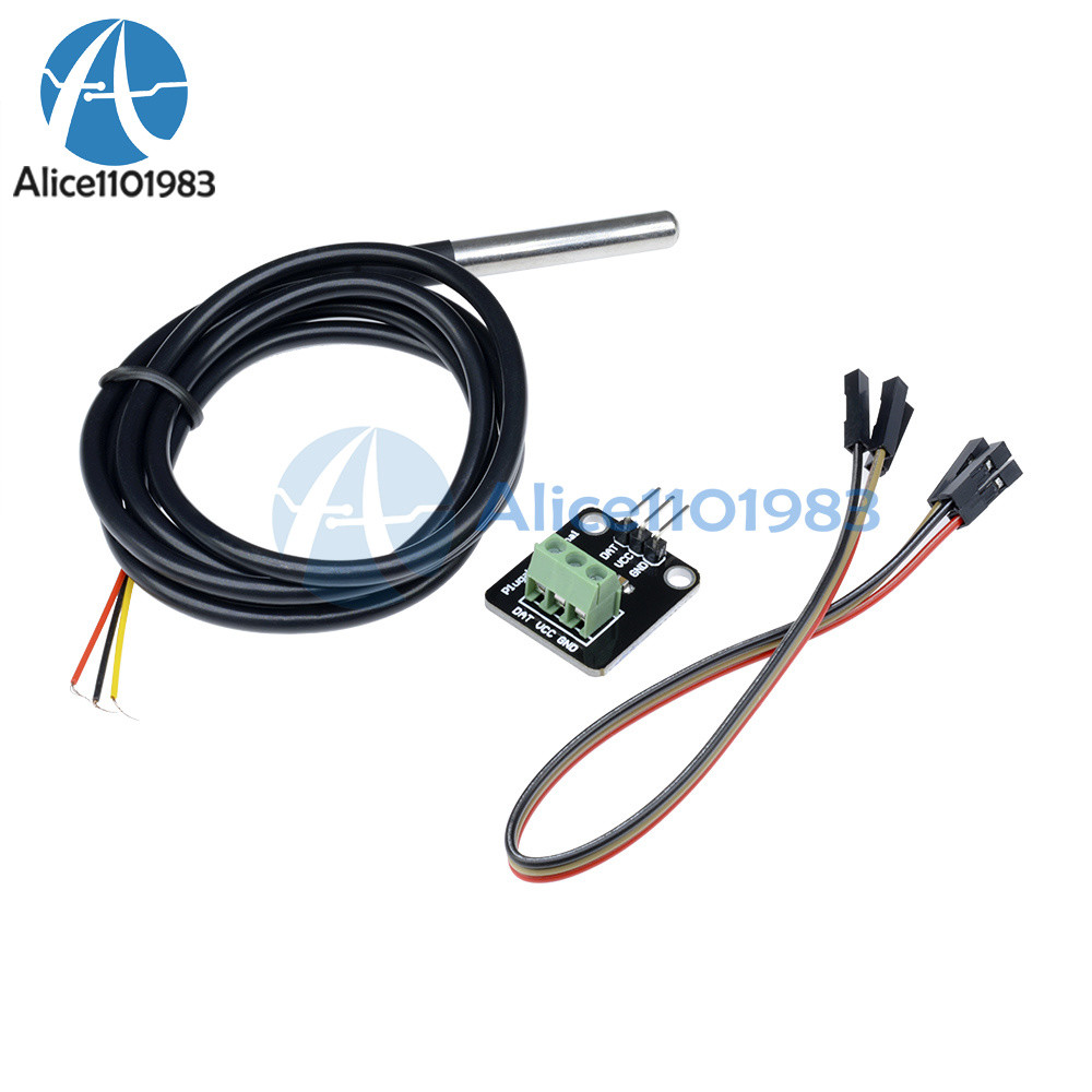 DS18B20 Temperature Sensor Probe WaterProof Plugable Terminal Adapter Module