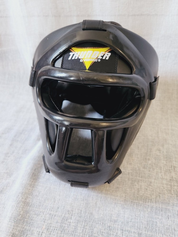 ProForce® Thunder Black Vinyl Head Guard w/ Face Shield - Small/Medium