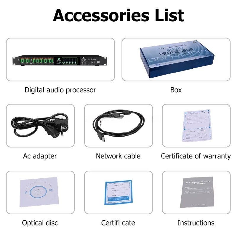 4 in 8 Out Speaker Audio Processor Professional Audio System Frequency Division