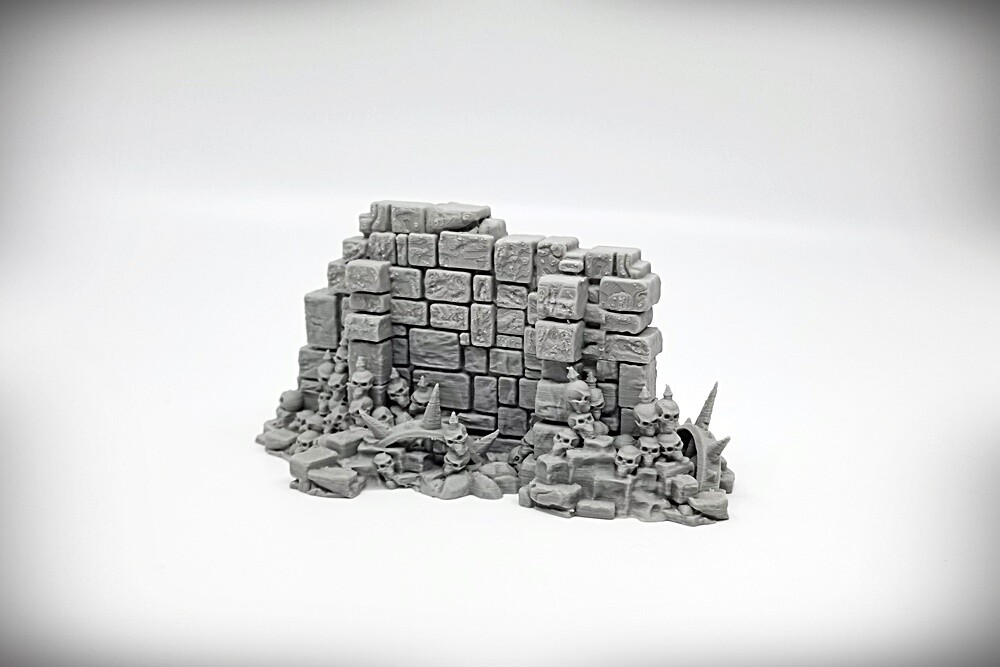 Ancient Ruins GRIMDARK - Basic Wall "B" - Tabletop Wargaming RPG terrain