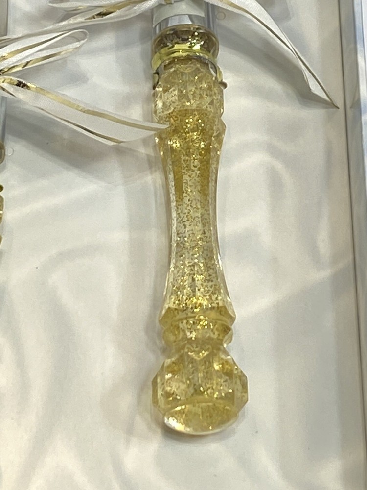 Treasure Masters Gold Glitter Wedding Knife And Server Set