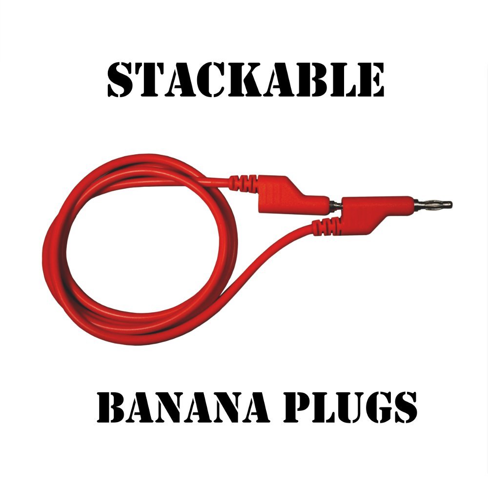 AST Labs Test Lead Stackable Banana Plug 4 mm Patch Cable 5-colors (3 ft)