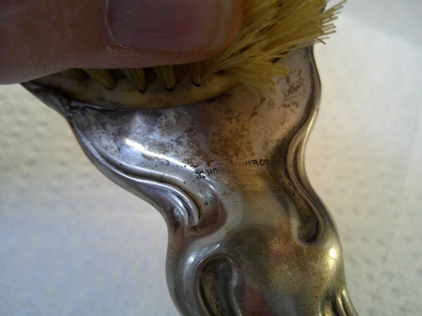 Antique 4 pc. Vanity Set Hope Silver Company marked Silver