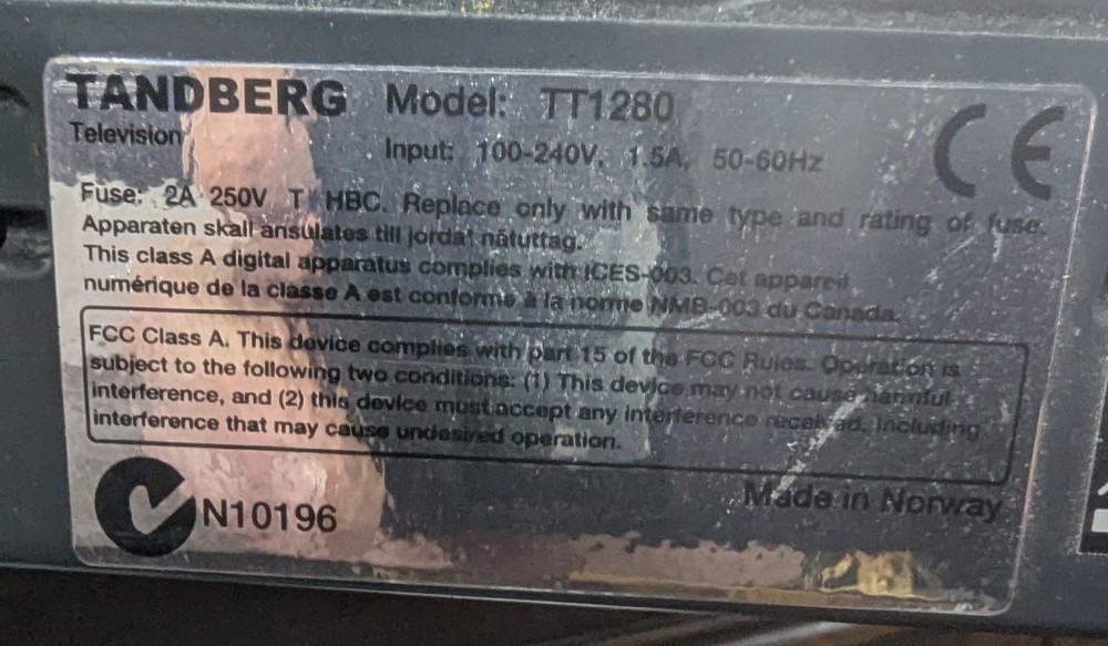Tandberg TT1280 Broadcast IRD Receiver Decoder – Powers On – FREE SHIPPING