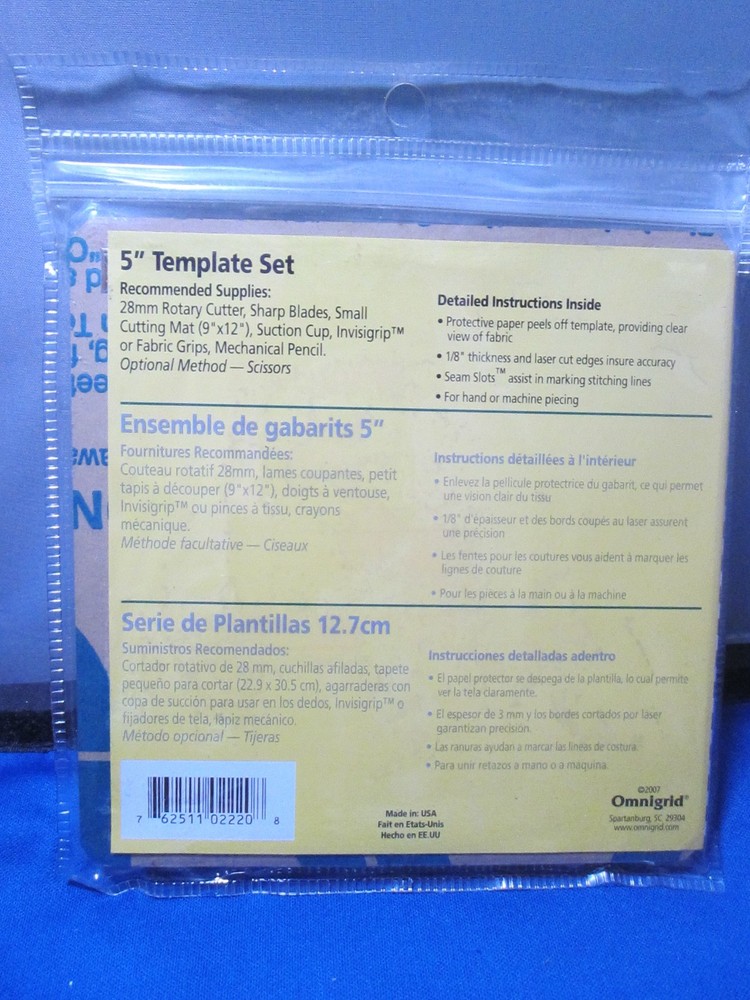 Omnigrid Quilting Templates - 5" Set