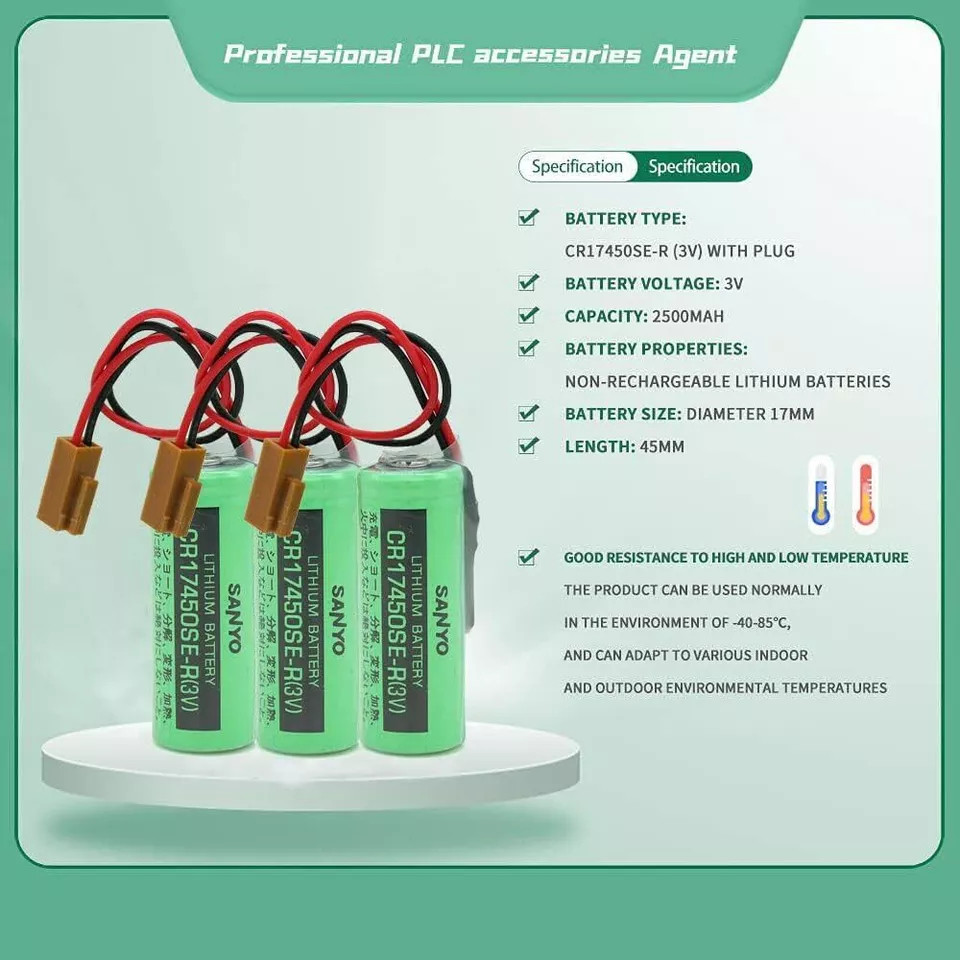 Lot CR17450SE-R 3V 2500mAh PLC Battery For FANUC A98L-0031-0012 CNC with Plug US