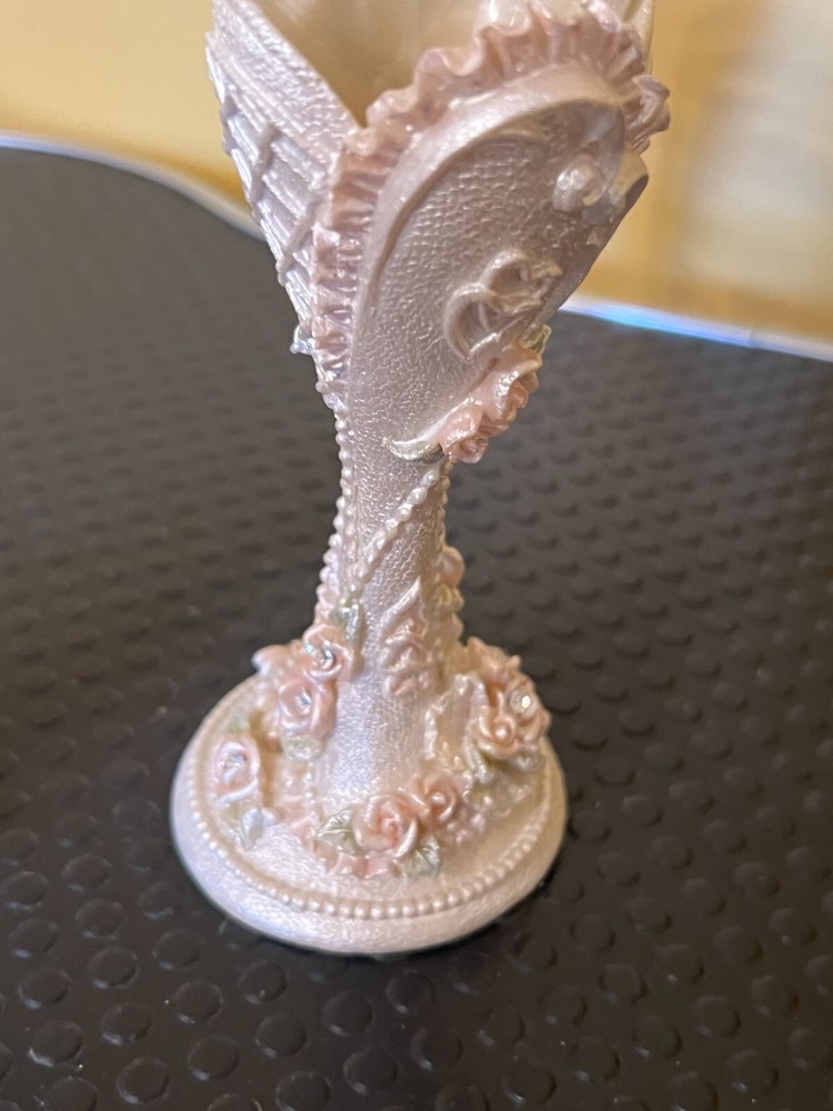 Wedding Celebration Server Set and Goblets Rose Bead Poly New