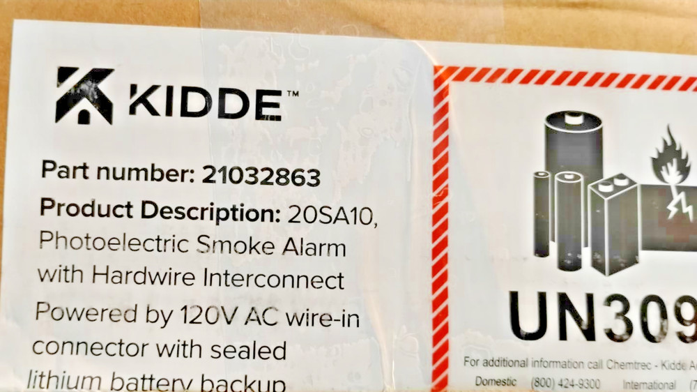 Kidde Hardwired Smoke Detector 20SA10 Battery Backup Interconnectable