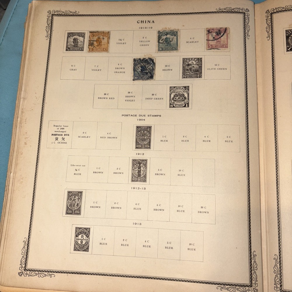 Antique International Junior Postage Stamp Album 1930 Including Stamps