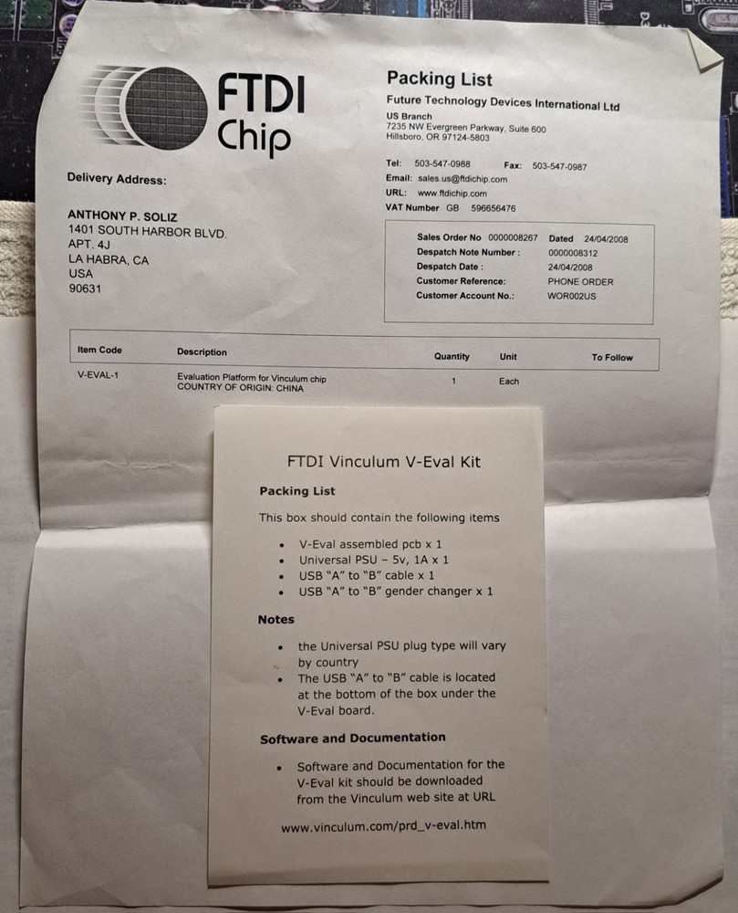 VINCULUM FTDI EVAL KIT