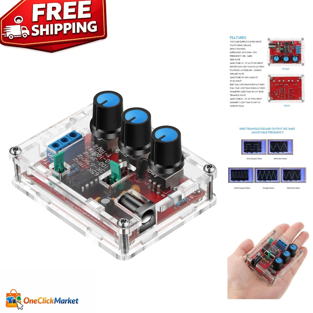 Versatile XR2206 Function Generator - Compact Kit with Adjustable Signal Output