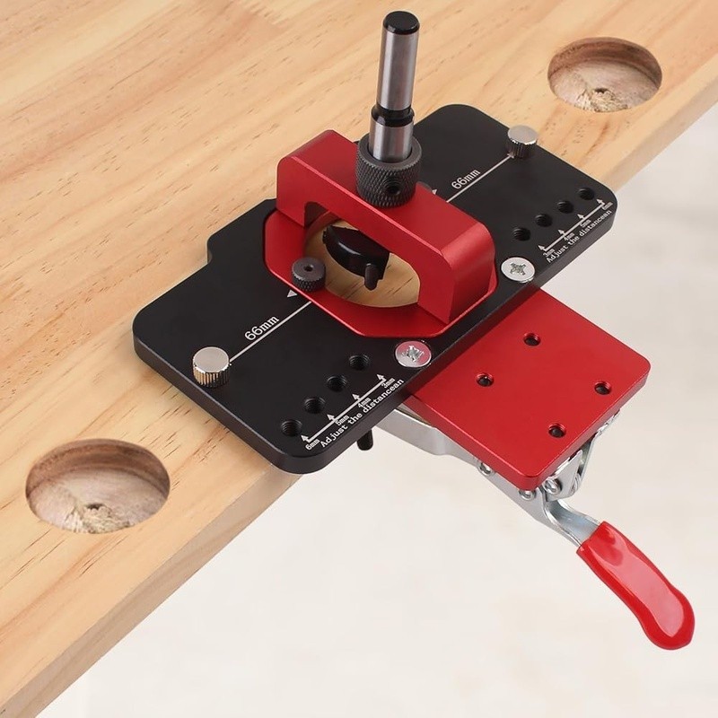 Cabinet Door Hinge Jig Kit Aluminum Guide Hinge Drilling Template Tool New