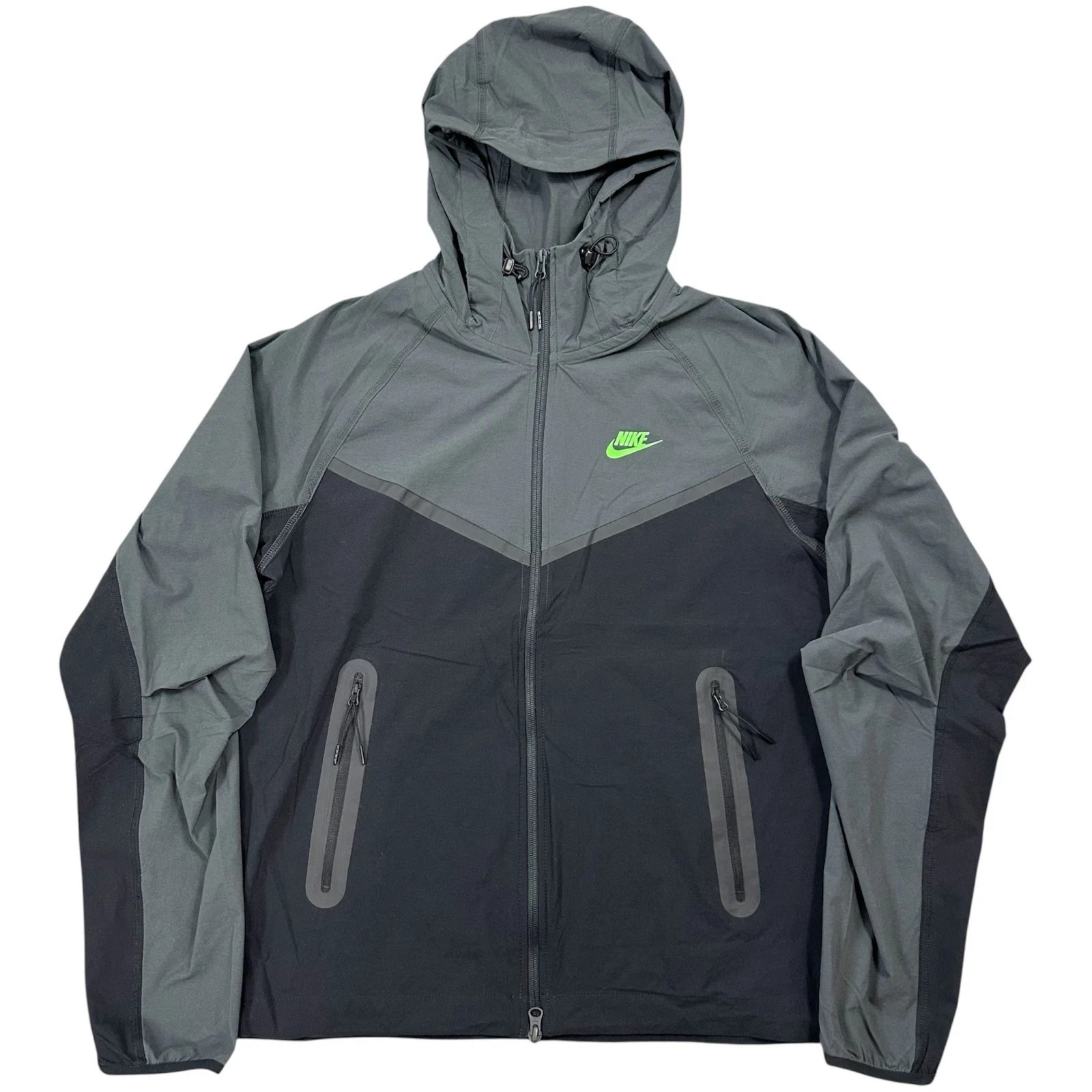 Nike Tech Woven "Black" Gray Green Windbreaker Jacket HM7151-013 Men's Size XS