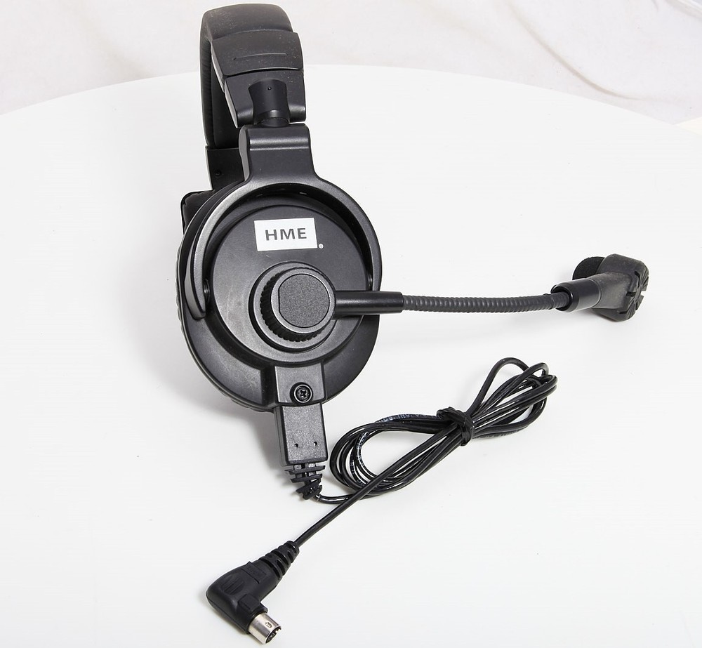 HME ClearCom HS25 Single Muff Intercom Headset With Dynamic Mic & Mini Din Plug