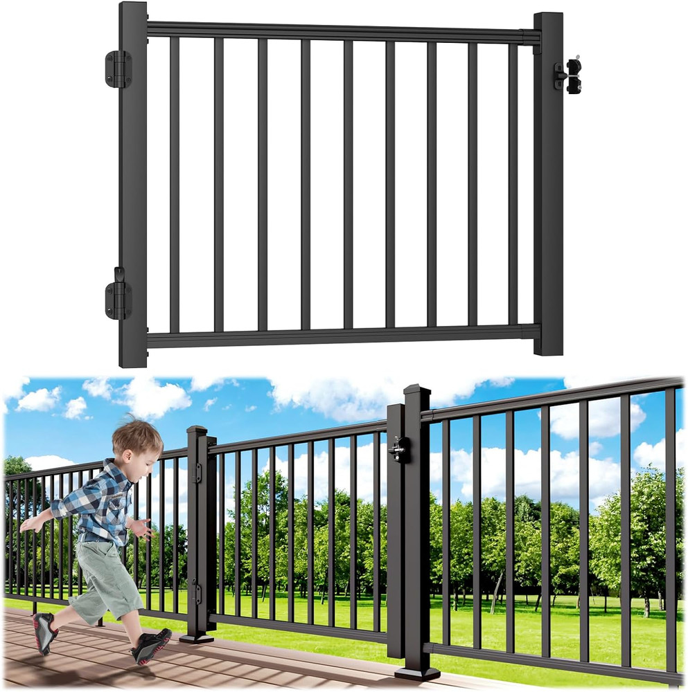 4 Ft. Aluminum Deck Gate Kit with Auto-Close Hinge for Outdoor Use