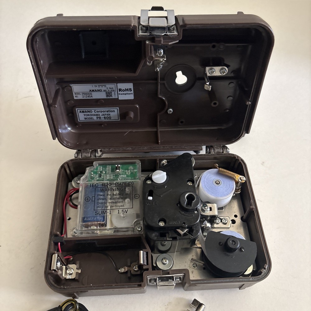 Amano PR-600 Watchman's Time Clock W/Master Keys UNTESTED PREOWNED